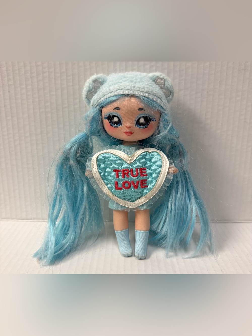 Na! Na! Na! Surprise Sweetest Hearts Lily Sarang Blue Teddy Bear Plush Doll 7.5"